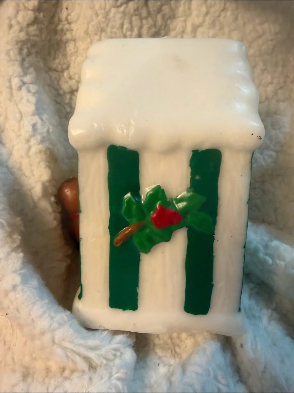 Vintage 1980 Jasco Snowy Holiday Dog House Holiday Candle